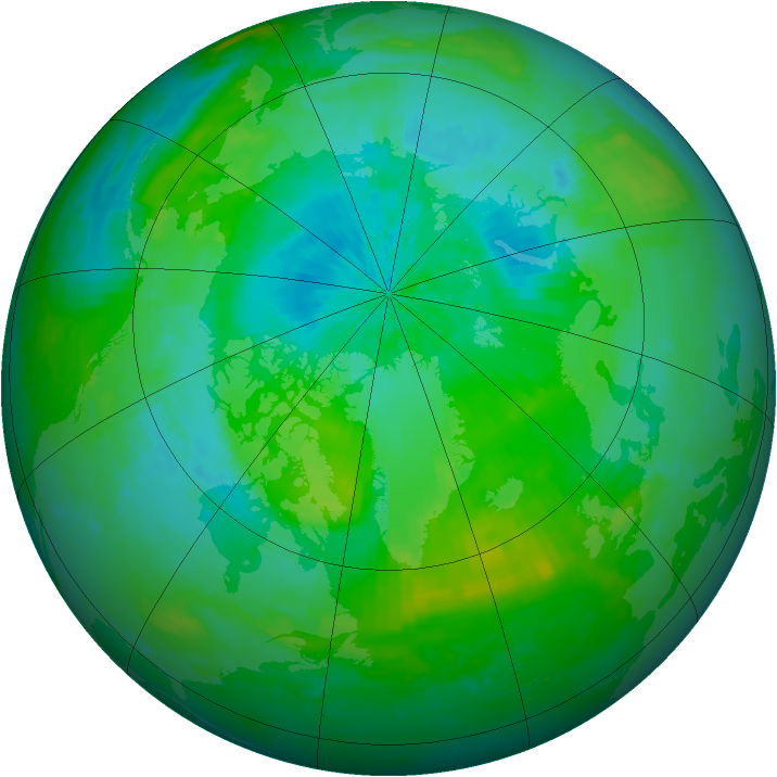 Arctic ozone map for 19 August 2001